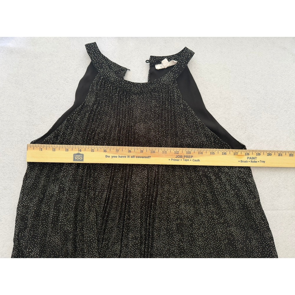 THML Black Polka Dot Pleated Halter Mini Dress Small Missing Button - Picture 4 of 10